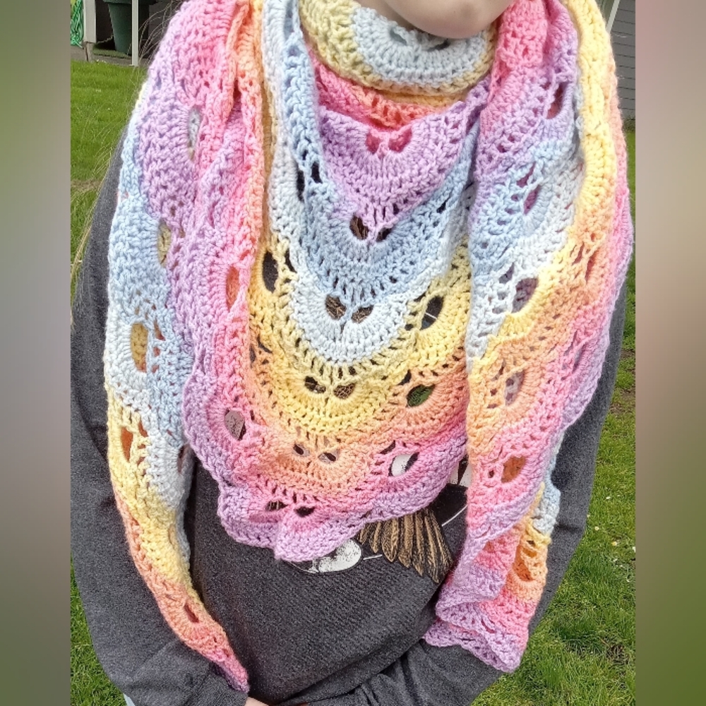 Handcrafted lightweight triangle shawl wrap
